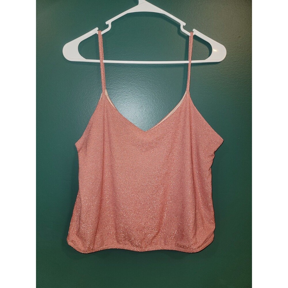 Express Rose Gold Cropped Tank Top Womens Size Medium